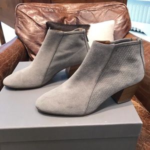 Aquatalia Grey Booties with Wooden Heel
